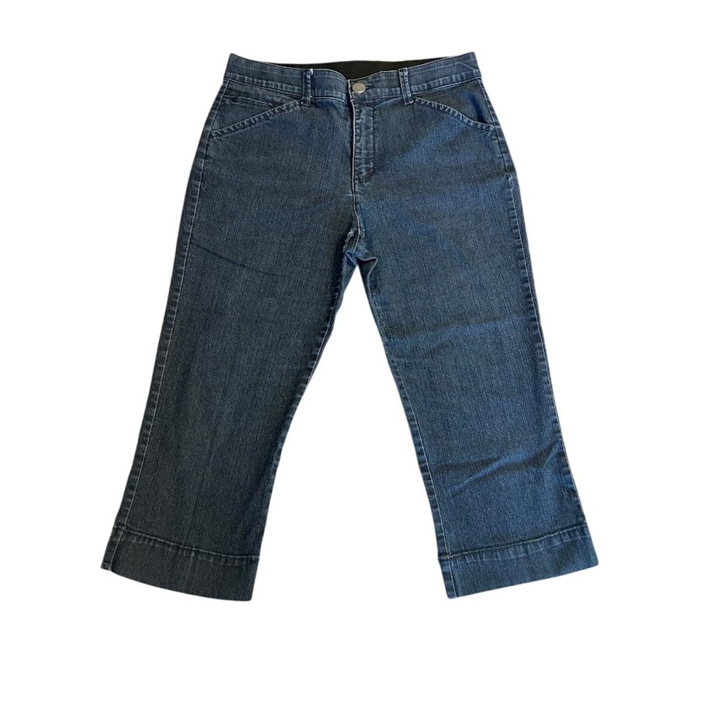 Bandolino Maureen Cropped Wide Leg Jeans Women's Size 6 Dark Wash